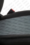 Чехлы из Экокожи Двойной Ромб для VW Tiguan 1 (2007-наст.время), чёрные с серым