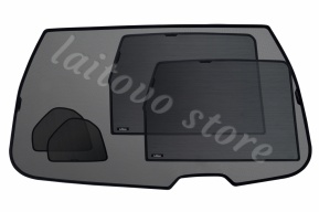 Автошторки Laitovo на заднюю полусферу из 3-х элементов, задние: двери и ветровое стекло для LIFAN Celliya 530 (2014-наст.время) Седан