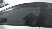 Автошторки Трокот на передние двери с вырезами под курение с 2х сторон для Toyota Prius 2 (NHW20) (2003-2009) Хетчбэк 5 дв